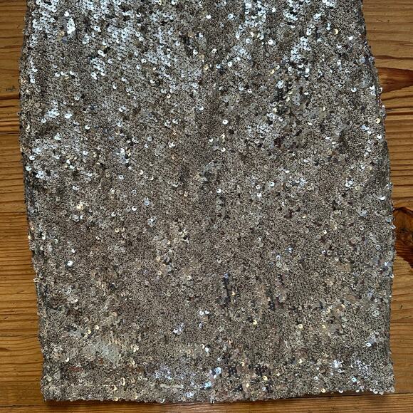 TFNC London silver sequin quarter sleeve mini dress SIZE S - Picture 4 of 5